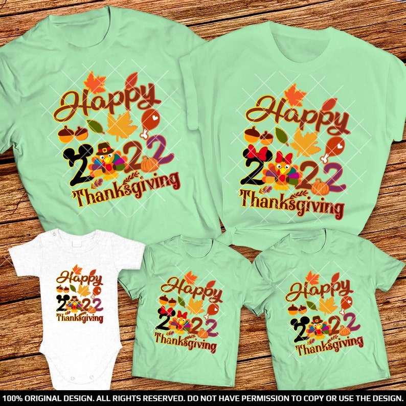Happy Thanksgiving Disney family shirts 2022 Disney World or Disneyland Thanksgiving Group shirts 2022 Turkey Thanksgiving Matching Shirts