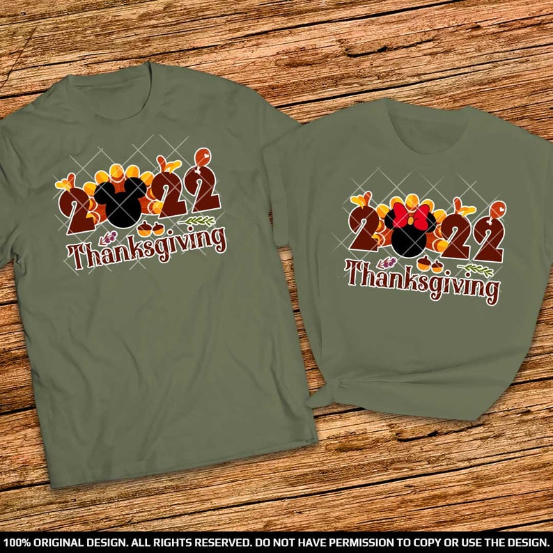 Mickey and Minnie Thanksgiving Couple Shirts 2022 Disney Thanksgiving Couple shirts 2022, Turkey Thanksgiving shirts for Disney Couple Trip