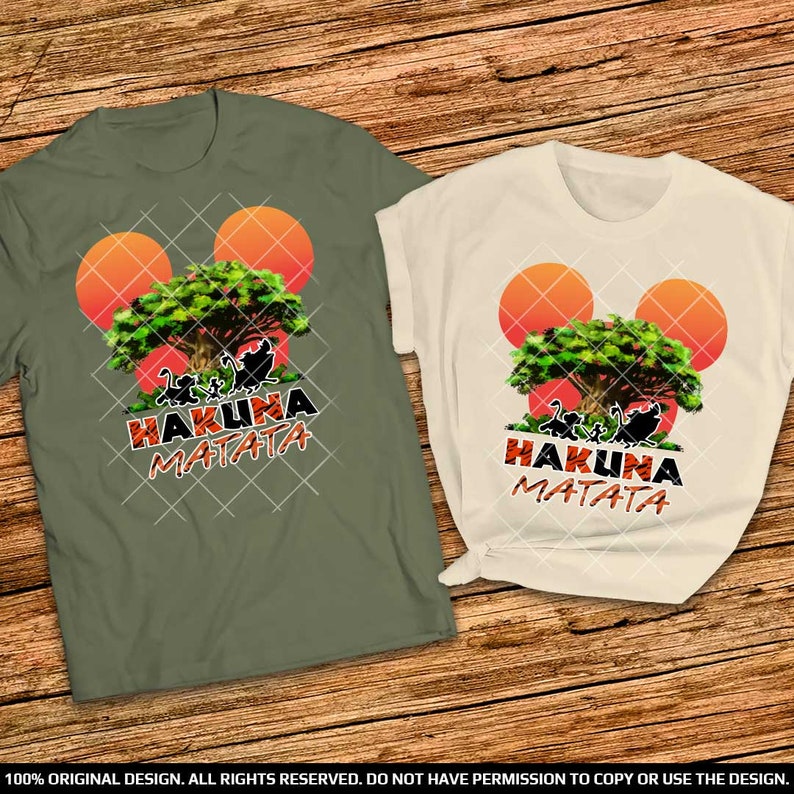 Mickey Head Hakuna Matata tree of Life Disney world Couple shirts Animal Kingdom Matching Couple Shirts Disney Safari Mode Couple Shirts