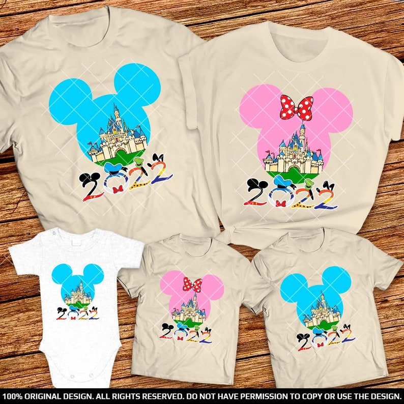 Mickey and Minnie Heads Family Shirts, Pink and Blue Disney Castle Family Shirts, Disneyworld or Disneyland Group Shirts, Disney Shirts 2022
