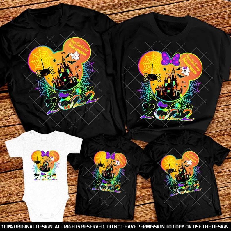 Mickey's Not-So-Scary Halloween Party Family Shirts 2022 Mickey and Minnie Halloween Group Shirts Halloween Disney Shirt Spider Web Shirts