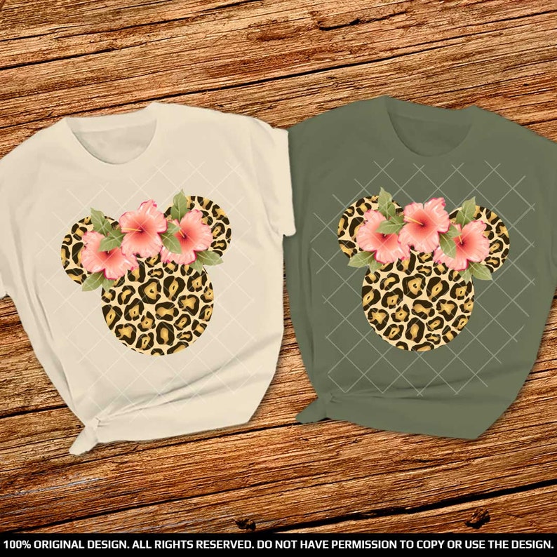 Minnie Leopard print woman Shirt Animal Kingdom girls trip shirts Best friend shirts Disney Bachelorette shirt 2022 Minnie head with flowers