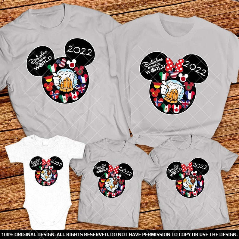 Epcot Drinking and Snacking Around The World Family Shirts 2022 Epcot Countries Family Shirts 2022 Epcot Disney Family Shirts Eating Shirt