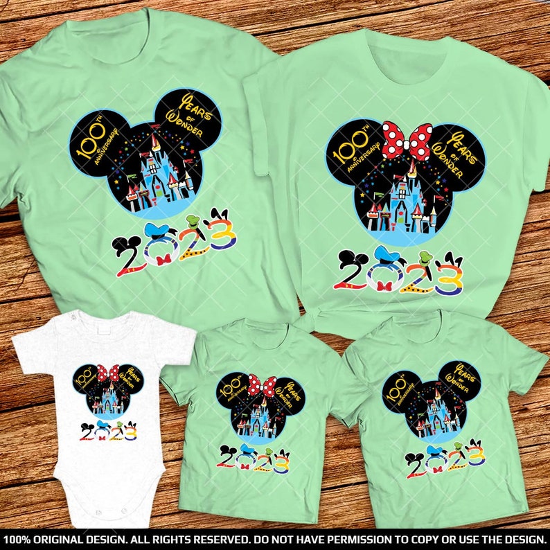 2023 Disney all characters Family Vacation Shirts D23 100th Anniversary Years of Wonder shirts Matching Disney Group Shirts 2023 Disney Tee