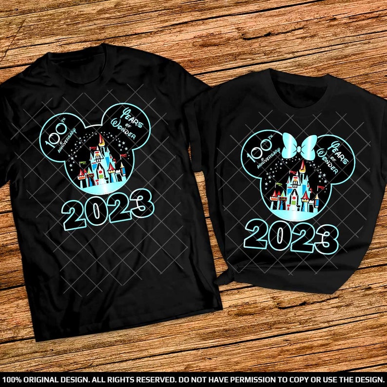 D23 100th Years of Wonder Mickey and Minnie Couple shirts 2023 Matching Disney Couple Shirts 2023 Personalized Disney Couple shirts 2023
