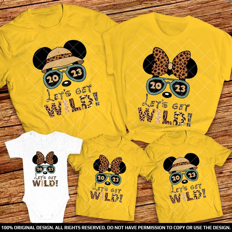 Animal Kingdom Lets Get Wild Family Shirts 2023 Disney Theme Park Family Shirts 2023 Mickey and Minnie Safari Shirts Safari Trip Shirt 2023