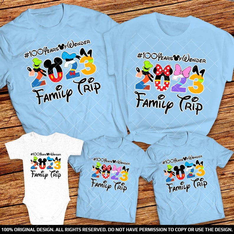 BLUE Disney Group Shirts Goofy Mickey and Minnie Mouse Donald and Daisy Duck Pluto 2023 Disneyworld or Disneyland Family Trip Shirts 2023