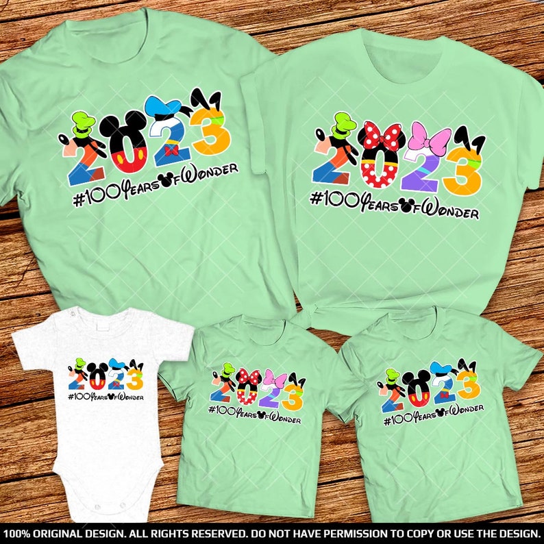 Mickey and Friends shirt Disney 100 Years of Wonder Shirts Family Shirts 2023 Goofy Mickey and Minnie Mouse Donald and Daisy Duck Pluto 2023