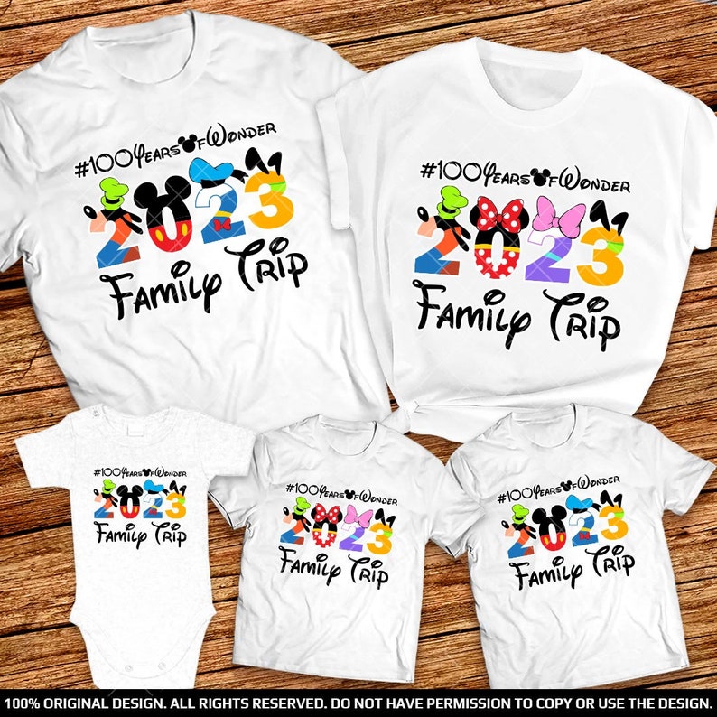 Funny Disneyworld or Disneyland Family Trip Shirts 2023 Disney Group Shirts Goofy Mickey and Minnie Mouse Donald and Daisy Duck Pluto 2023