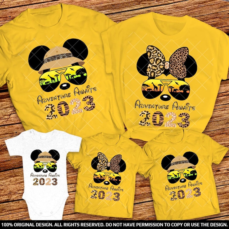 Disney Аdventure Аwaits 2023 Shirt Disney Animal Kingdom Shirt 2023 Disney Theme Park family shirts 2023 Mickey and Minnie Safari Shirts