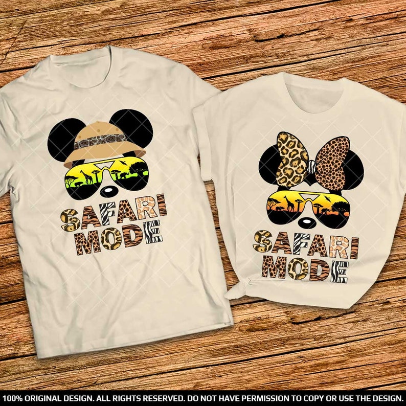 Disney Safari Мode Couple shirts Animal Kingdom Matching Couple shirts Safari Mode Mickey and Minnie Couple shirts Safari Mode Couple Shirts