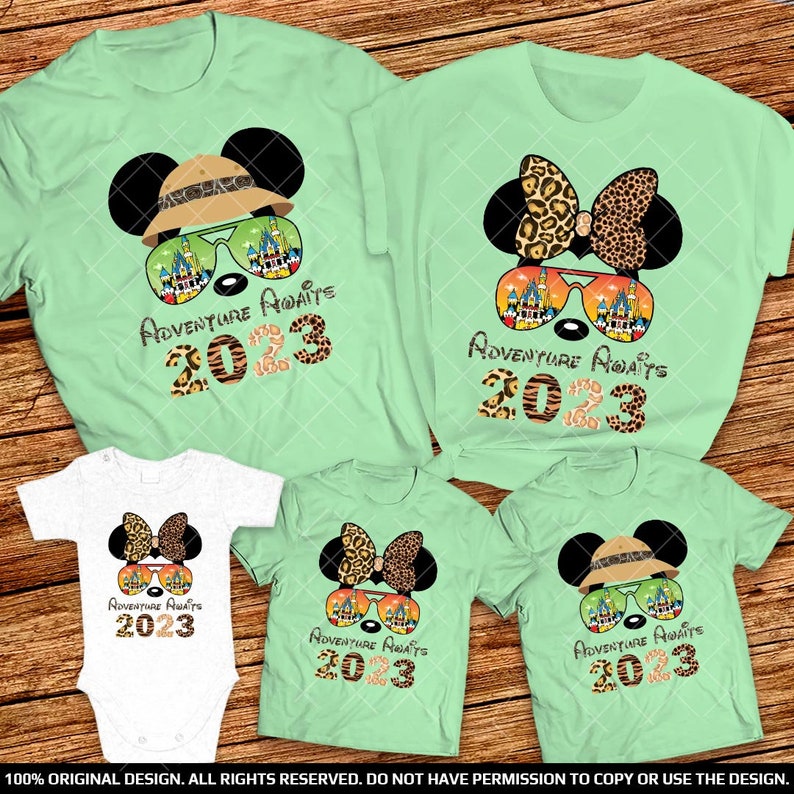 Disney Animal Kingdom Shirt 2023 Disney Theme Park family shirts 2023 Аdventure Аwaits Mickey and Minnie family Vacation shirts 2023 Group