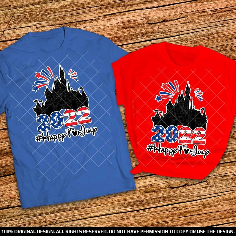 Disney Independance Day Castle Couple Shirts 2022 Mickey and Minnie Patriotic Couple Shirts 2022 Happy 4th of July American Flag Couple Tees