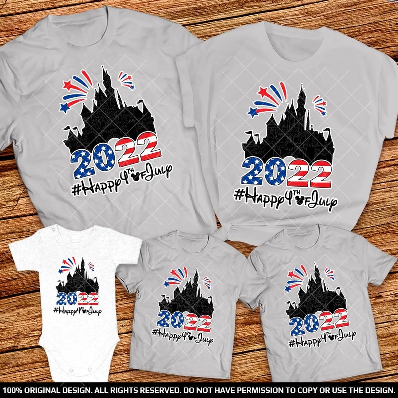 Disney Independance Day Castle Family Shirts 2022 Mickey and Minnie Patriotic Family Shirts 2022 Happy 4th of July American Flag Family Tees