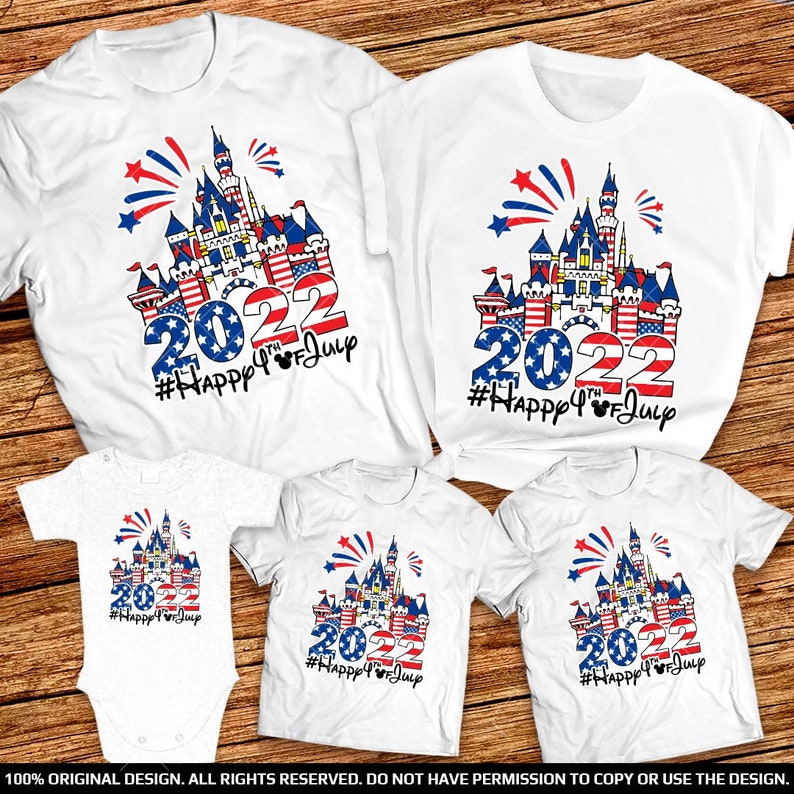 Disney Castle 4th of July Family Shirts 4th of July American Flag Mickey and Minnie Patriotic Family Shirts 2022 Disney Independance Day Tee
