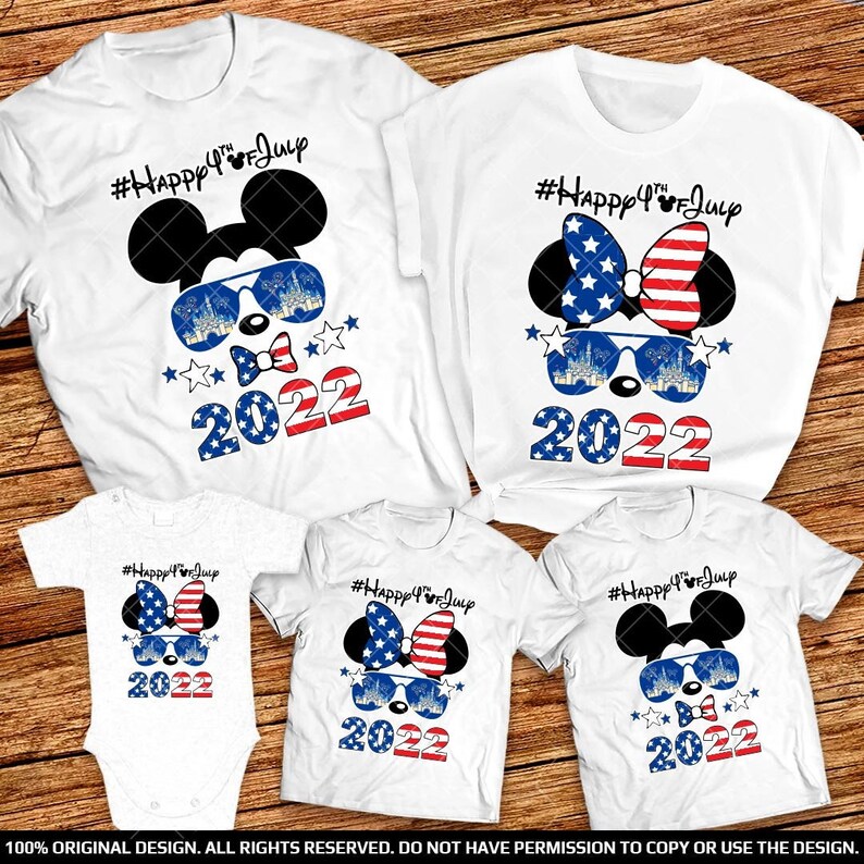 Happy 4th of July American Flag Mickey and Minnie Family Shirts 2022 Disney 4th of July Shirts Disney World Independance day Matching Shirts