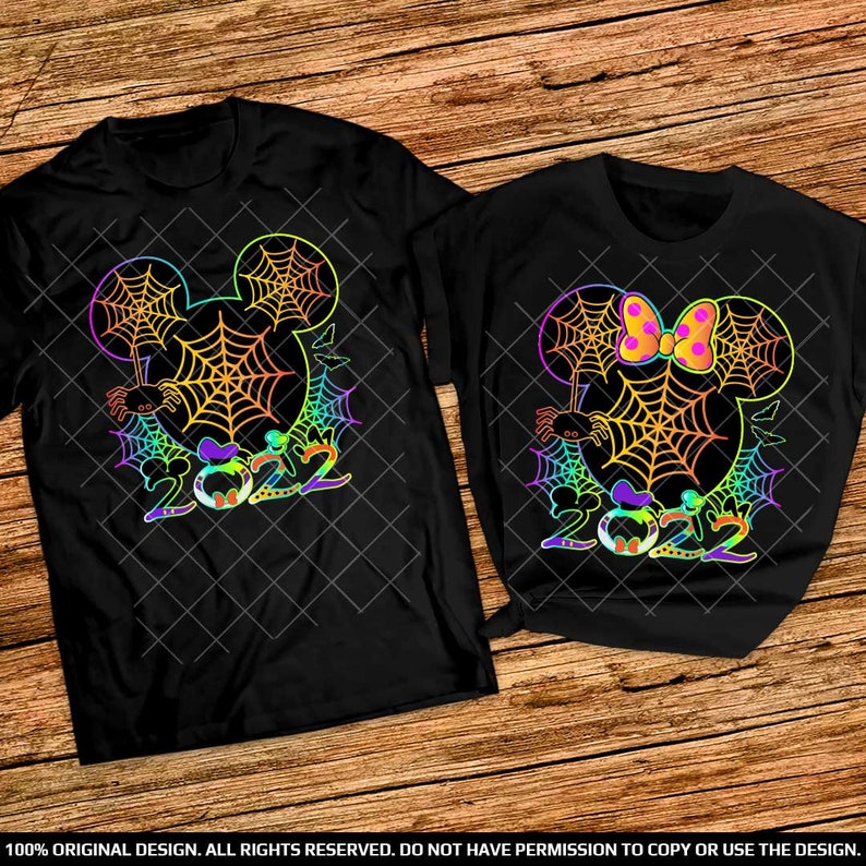 Mickey and Minnie Spider web Mickey’s Not So Scary Halloween couple Shirts BOO BASH party Disney After Hours Halloween couple shirts 2022