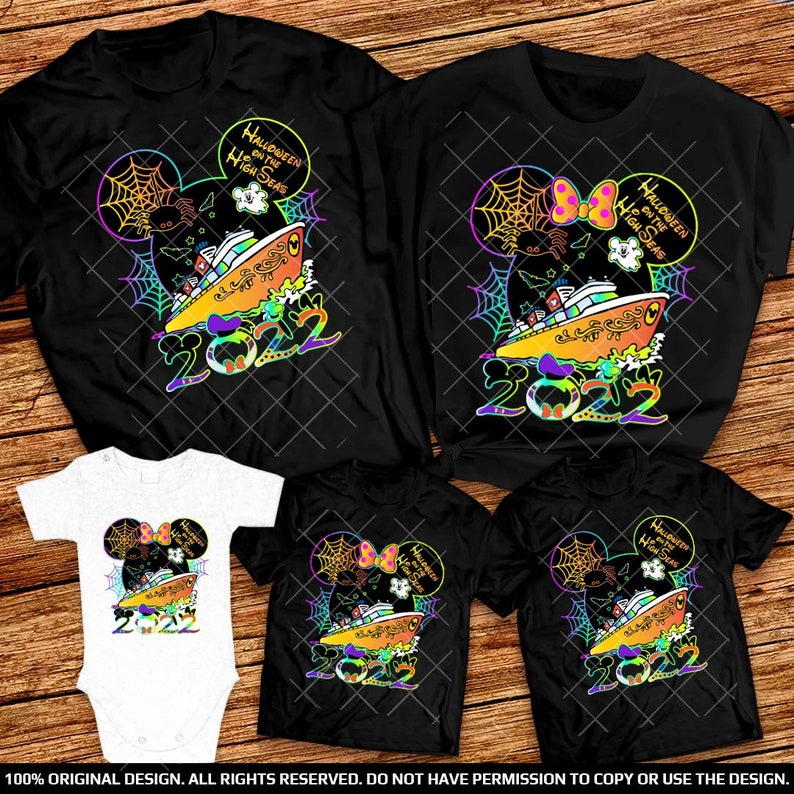 Mickey Head Spiderweb Halloween on the High Seas Disney Cruise Family shirts 2022 Disney Halloween Cruise Shirt Matching Disney Halloween
