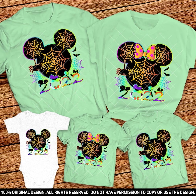 Spider web Halloween family shirts 2022 Personalized Mickey’s Not So Scary Halloween Shirts Mickey and Minnie Matching Halloween Shirts 2022