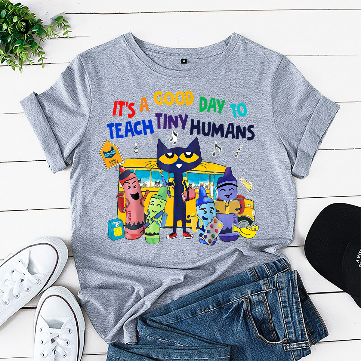 Pete The Cat Its A Good Day To Teach A Tiny Women shirt, All Good In Kindergarten Unisex T-shirt, Back to School Tee, 1st day of school tee