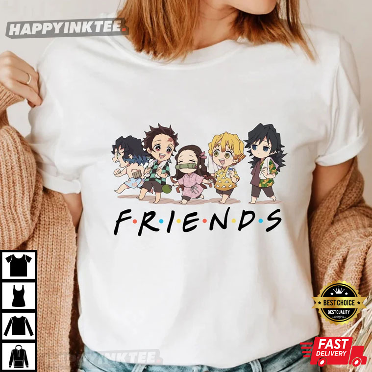 Cute Friends Kimetsu No Yaiba Gift For Fan T-Shirt