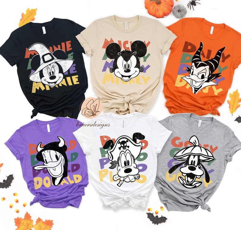 Disney Halloween Vintage Shirt, Mickey And Friends Halloween Retro Shirt, Disney Halloween Family Shirts, Disneyland Halloween Shirt
