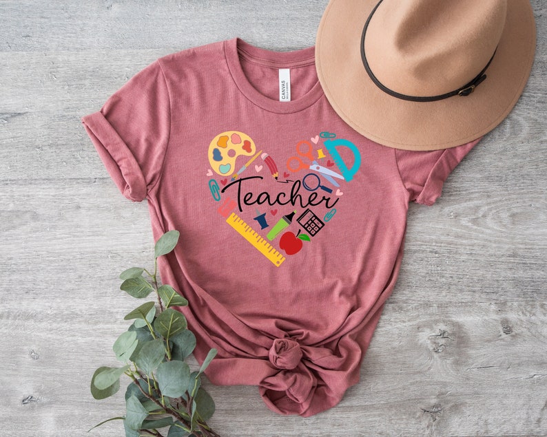 Teacher heart shirt , Kindergarten Teacher Shirt, Preschool Teacher Shirt, Back to School, Teacher Shirt, Gift for Teacher
