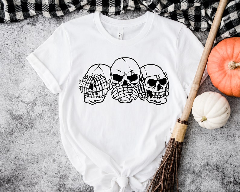 3 Wise Skeletons Shirt, Epic Skull Shirt, Happy Halloween Shirt, Halloween Gift, Halloween Tee, Halloween Skull Shirt