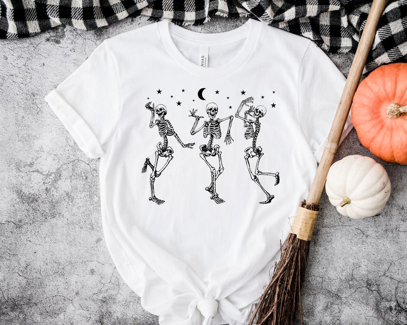 Halloween Party Dancing Skeleton Shirt, Women's Halloween T-shirt, Halloween Party Shirt, Epic Halloween Tees, Halloween Costume