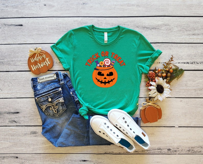 Trick Or Treat Pumpkin Shirt, Women's Halloween T-shirt, Halloween T-Shirt, Halloween Party Shirt, Epic Halloween Tees, Halloween Costume