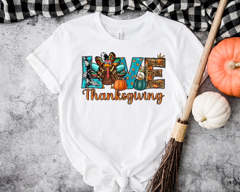 Thanksgiving Love Shirt, Turkey Pumpkin Fall Shirt, Happy Thanksgiving, Fall Vibes, Peace Love Thanksgiving, Family Thanksgiving Shirt