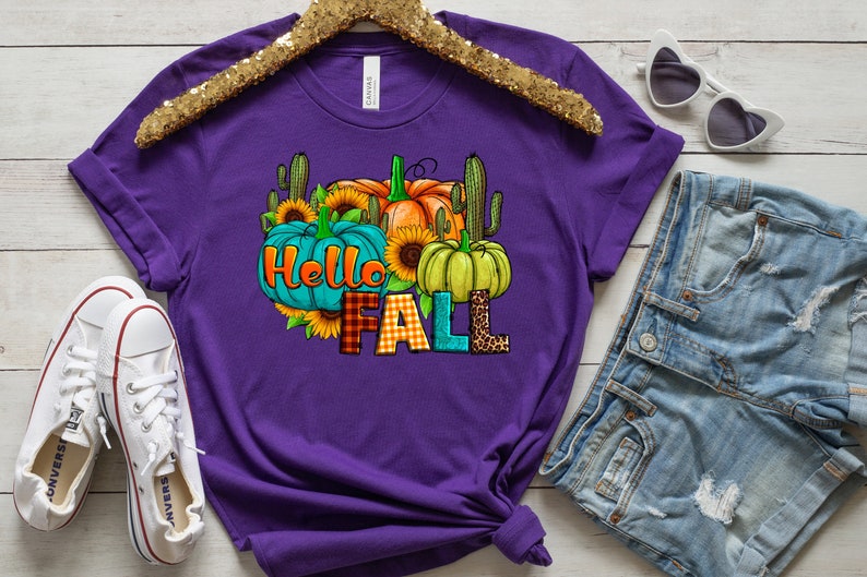 Hello Fall T-Shirt,Fall Shirt,2022 Thanksgiving Outfit,Autumn Pumpkin Shirt,Thanksgiving Apparel,Thanksgiving  Tee,Fall Season Shirt