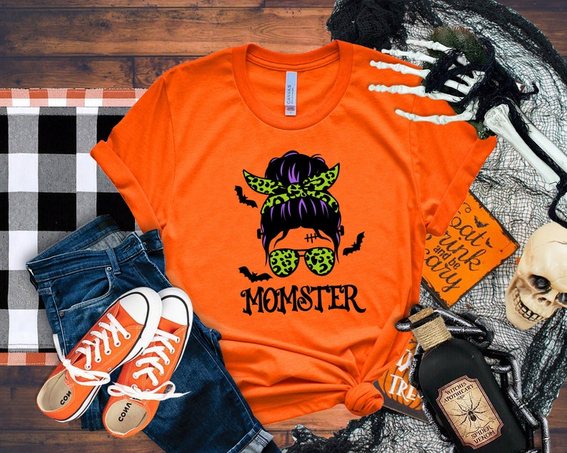 Halloween Momster T-Shirt, Halloween Shirt for Women, Halloween T-Shirts, Cute Halloween T-Shirts, Funny Halloween Shirt,Halloween Vibes