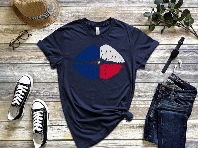 USA Lips Shirt, 4th July Shirt, USA Women T-shirt, Patriotic Women Outfit, USA Family Shirts, Patriotic Gift, American Woman Gift,Texas Gift
