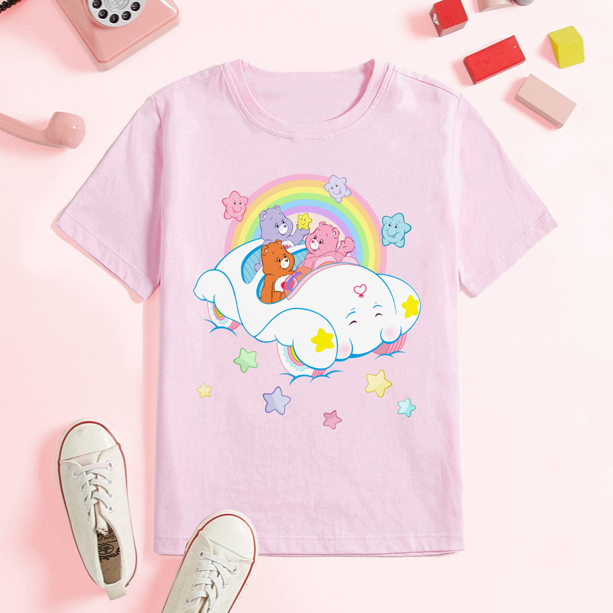 Care Bears Cloud Shirt,Cheer Bear shirt, Funshine Bear shirt, Tender Heart Bear Tee, womenss tee gift, kids tee