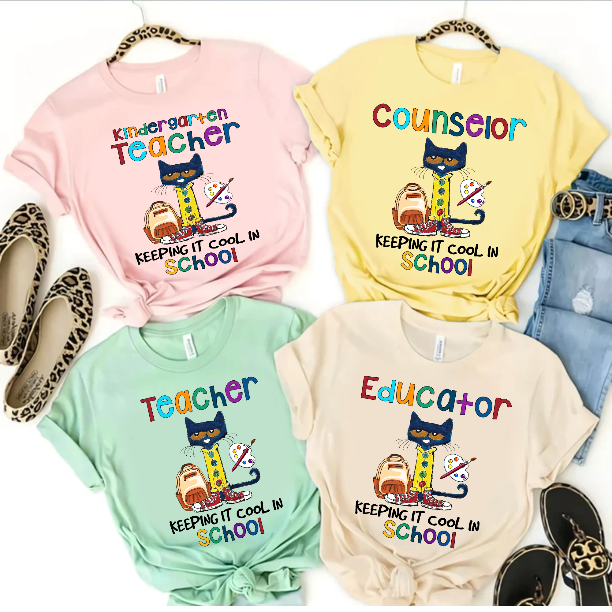 Custom Pete Techer Shirt, Keeping It Cool In School Shirt, Pete The Cat Teacher Shirt, Kid Back To School, Cute Pete Back to School