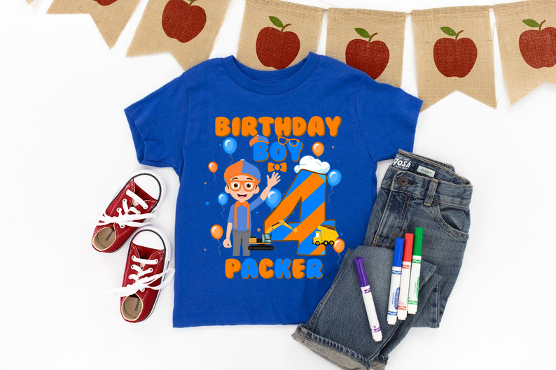 Personalized Blippi Theme Birthday Boy Shirts, Boy Birthday, Family Matching Shirts, Birthday 2022 Shirt, Custom Birthday Shirts, Blippi Custom Bday