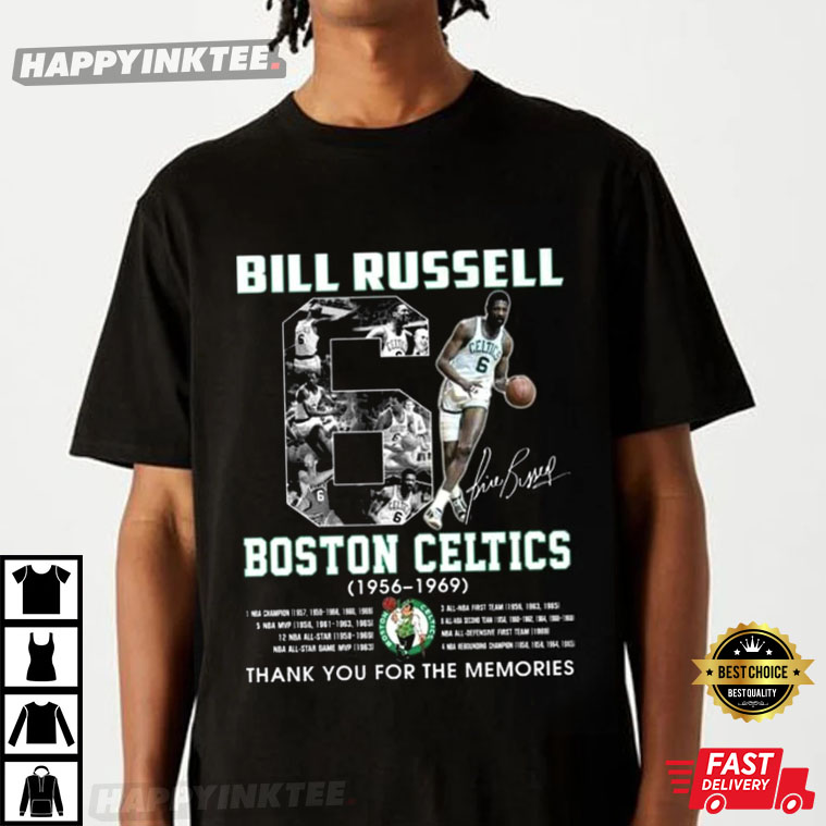 Bill Russell Signatures Thank You For The Memories T-Shirt
