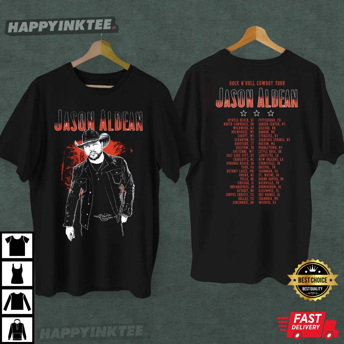 Jason Aldean Rock N Roll Cowboy Tour 2022 T-Shirt