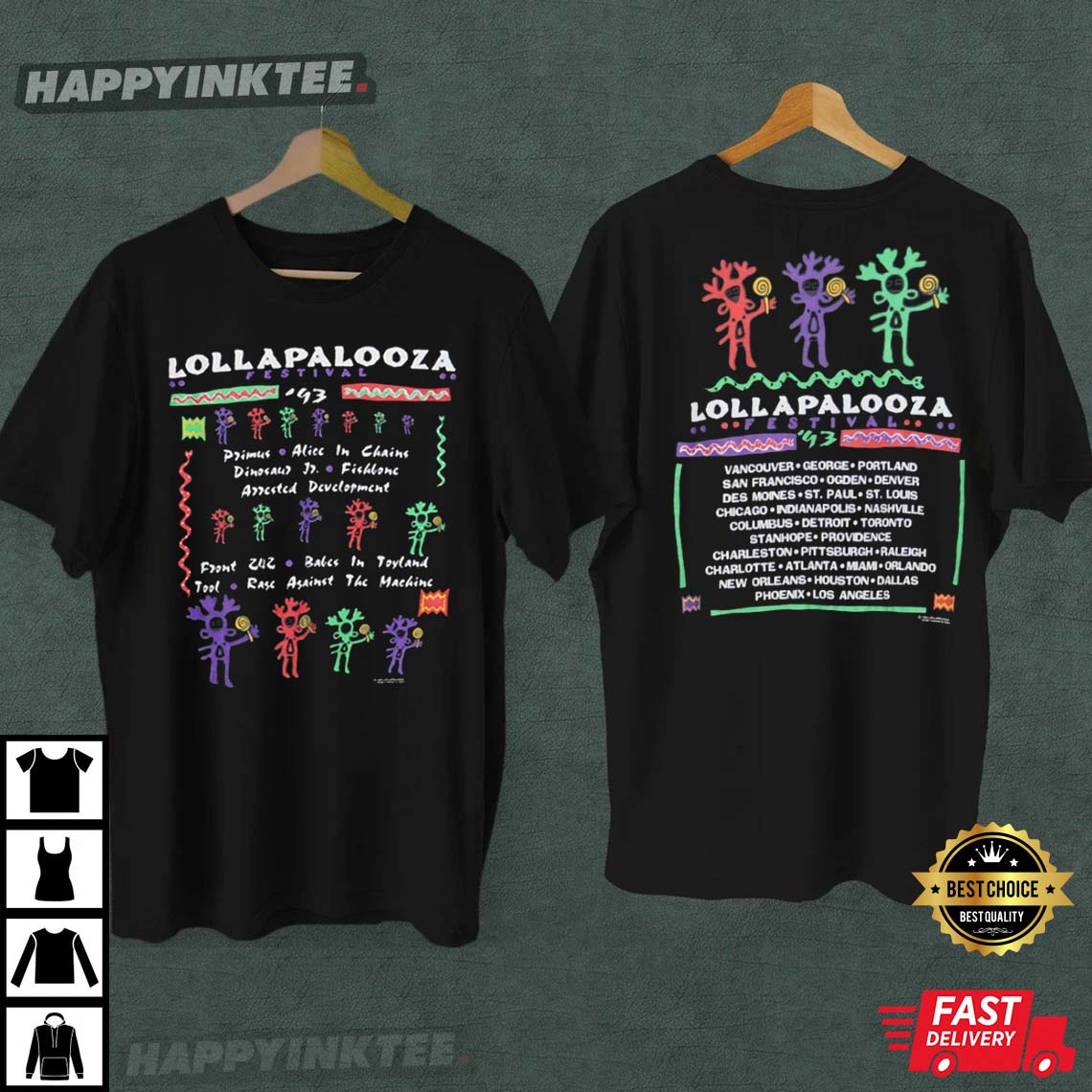 Lollapalooza Vintage 1993 Tour Concert T-Shirt