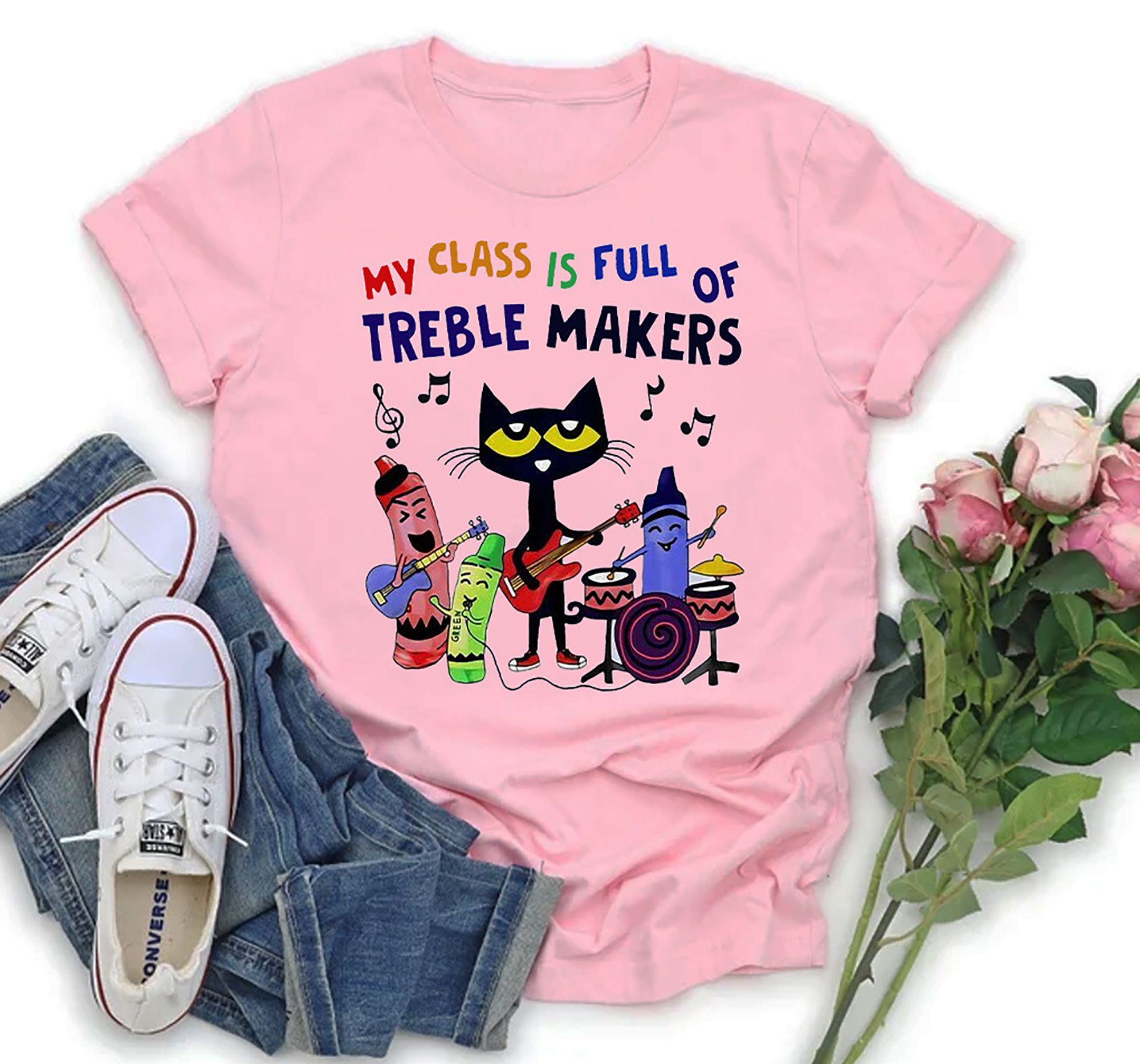 Pete The Cat shirt, My Class Is Full Of Treble Makers, Do Your Best Shirt, Its All Good, Back To School Shirt, Book Are Groovy Tee