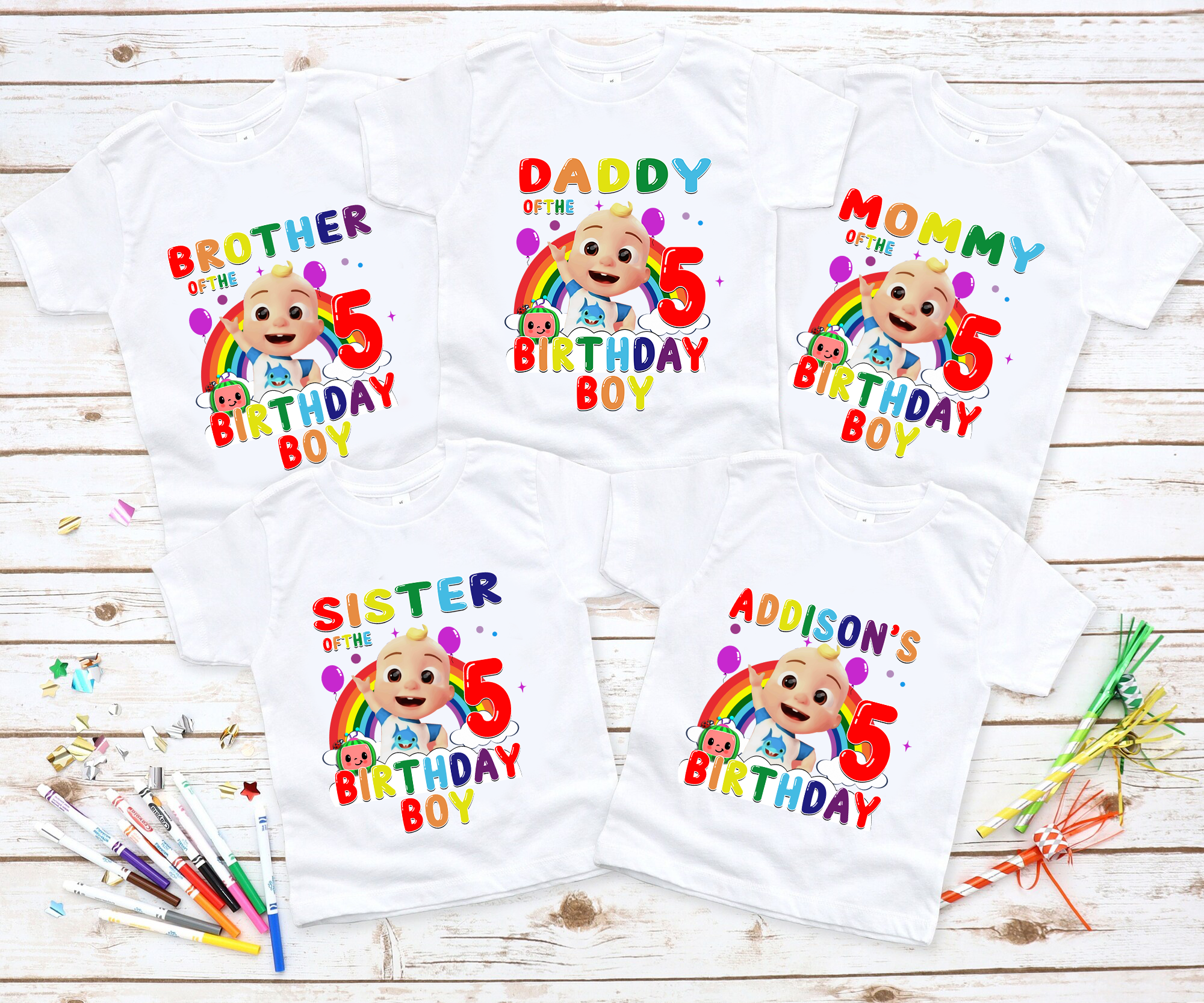 Personalized Cocomelon Birthday Shirts, cocomelon family shirts, Cocomelon Party Family matching shirt, custom name and age
