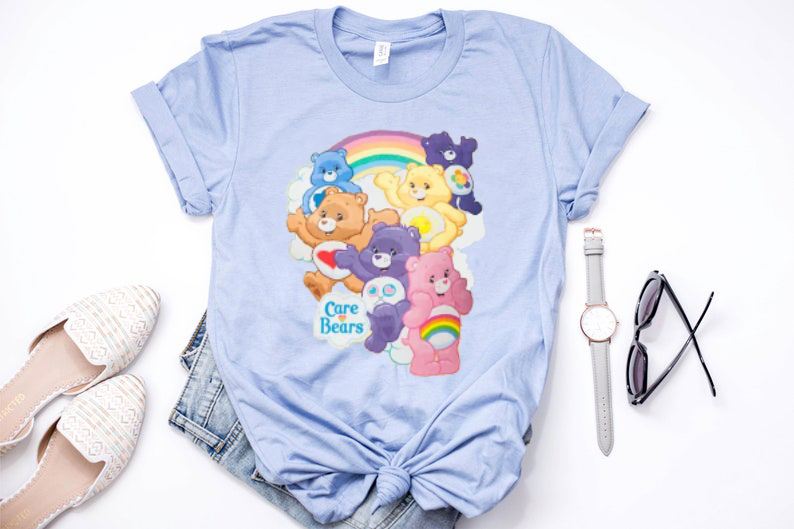 Care Bears Shirt, Care Bears In The Clouds Shirt, Rainbow Bear Shirt