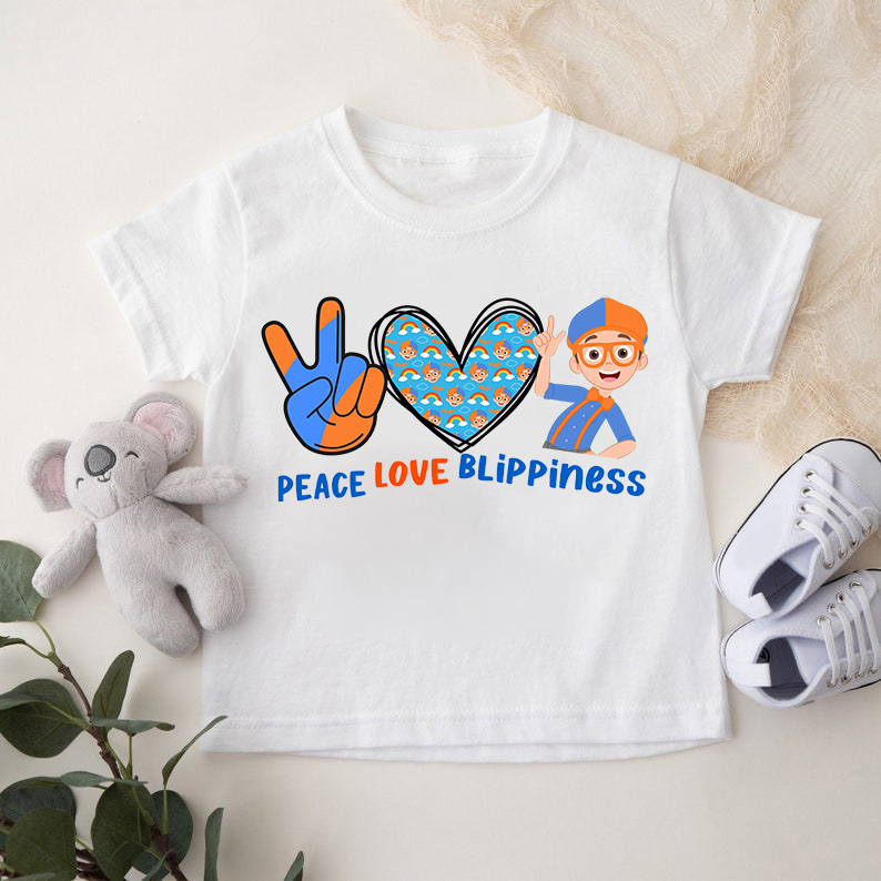 Peace Love Blippi Shirt, Blippi Birthday Shirt, Blippi T-Shirt, Kid Life, Mom Life