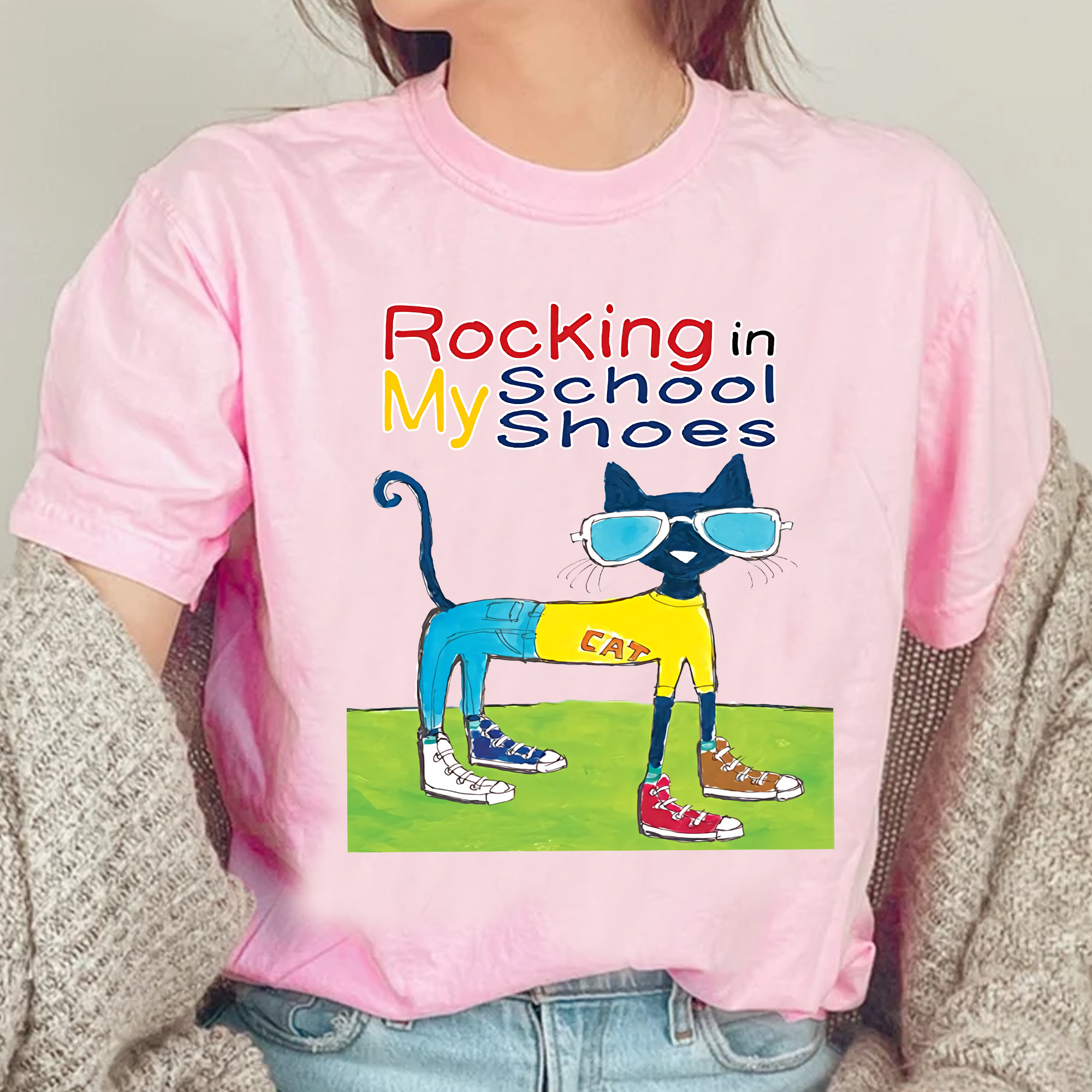 Pete the Cat Shirt, Rocking In My School Shoes Shirt,  Back To School, Teacher Life Shirt, Pete Apple Shirt