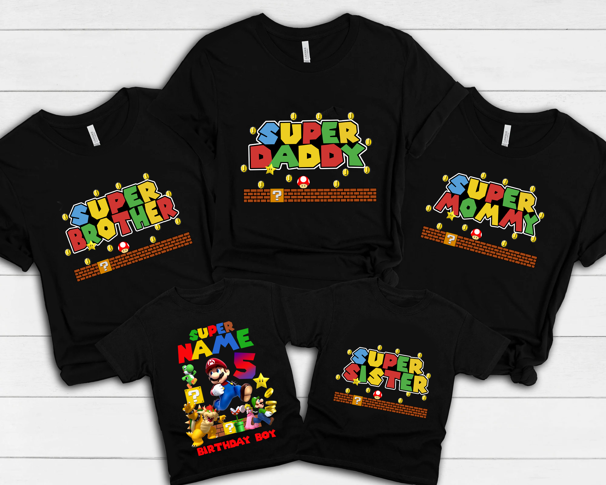 Super Mario Birthday Shirt, Super Mario Family Shirts Custom Birthday Shirt, Super Mario Family Custom Shirts, Super Mario Birthday Shirts