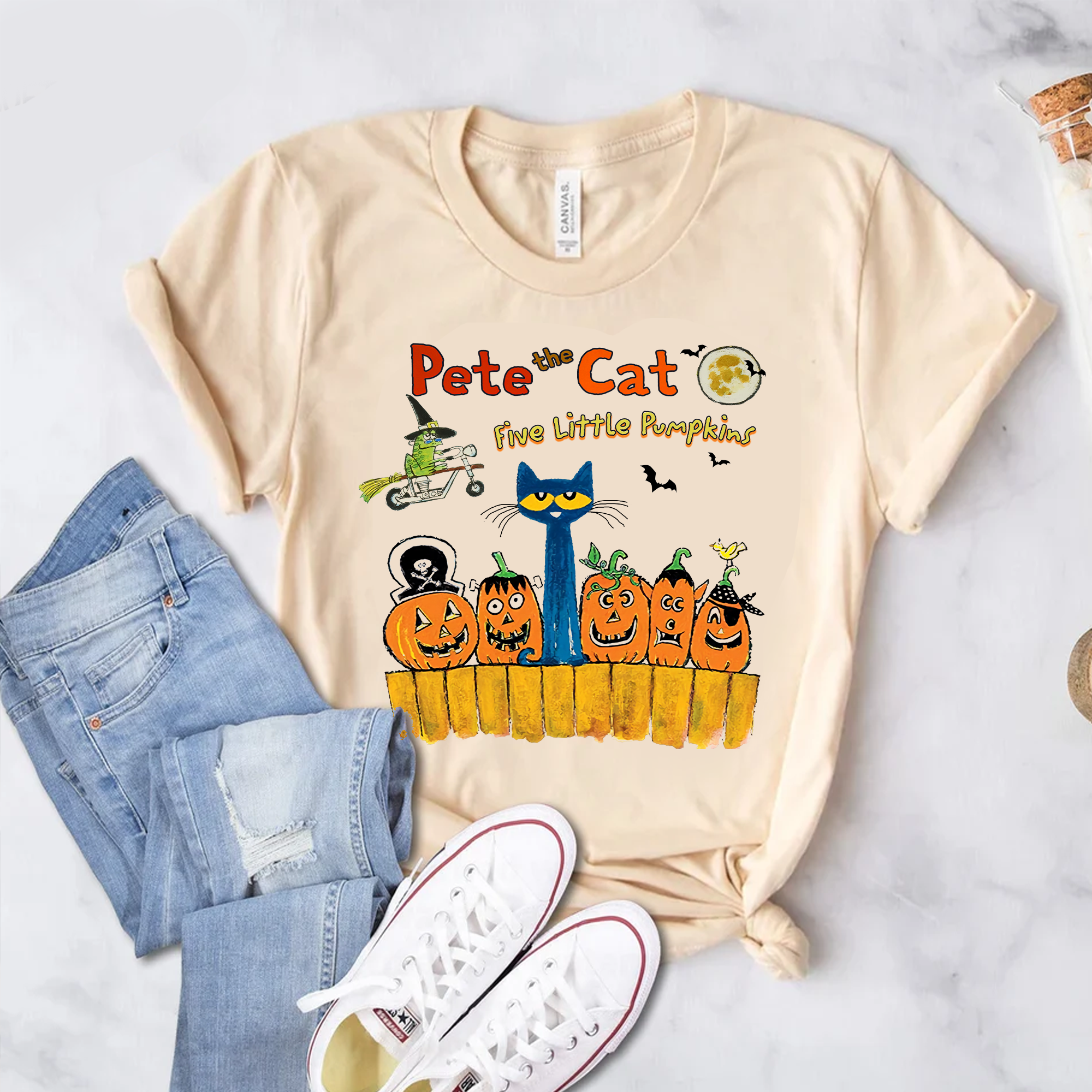 Pete The Cat Halloween Shirt, Five Little Pumpkins Shirt, Funny Halloween Shirt Be Kind Shirt, Trick or Pete, Shirt, Pumpkin Halloween Shirt