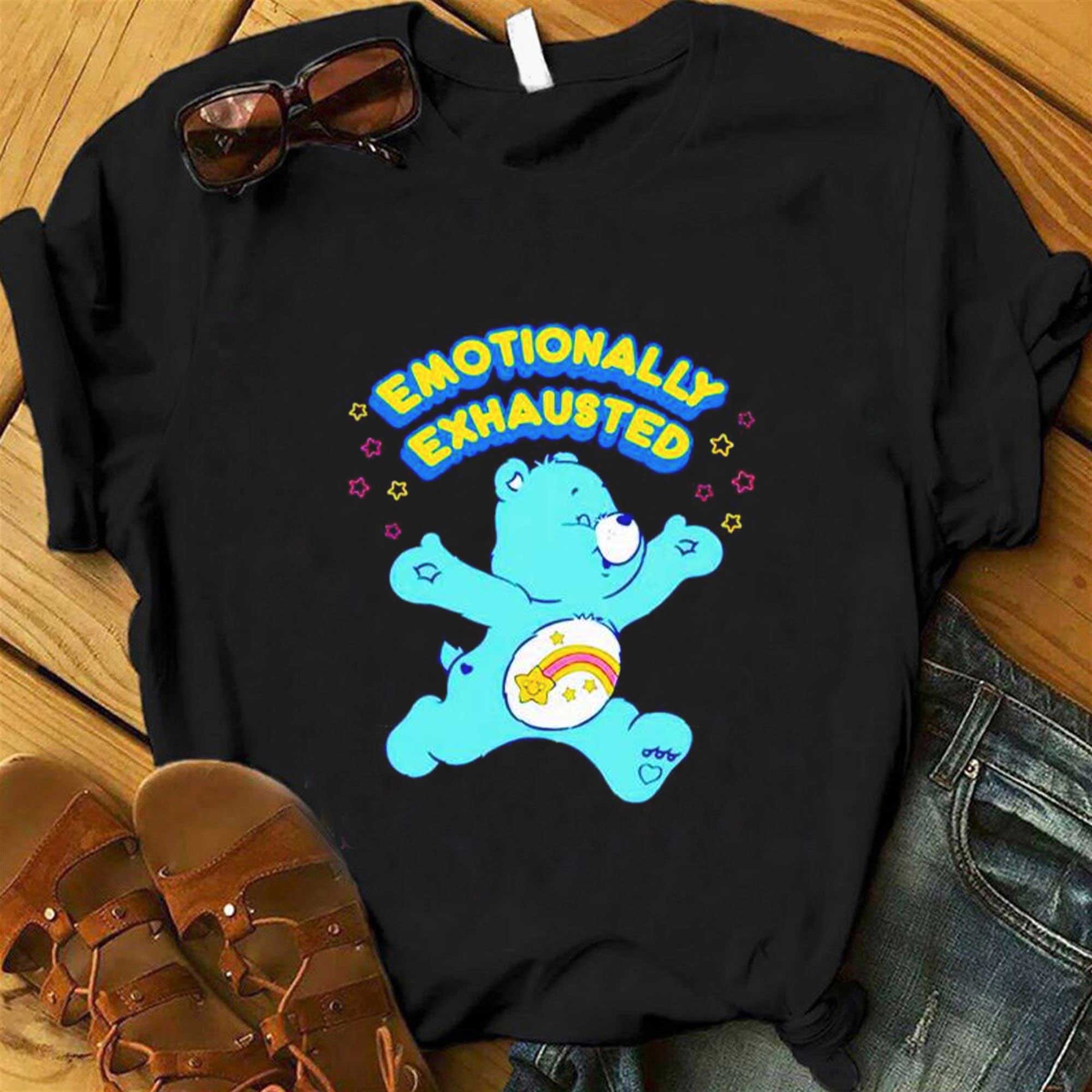 Emotionally Exhausted Shirt, Care Bears Emotionally Exhausted Shirt, Care Bears Shirt, Trending Care Bears Emotionally Exhausted Sweatshirt