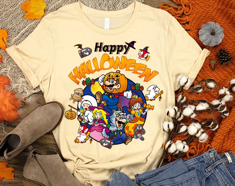 Super Mario Halloween Family Shirt, Super Mario Custom Shirt, Family Halloween Costume, Group Halloween Shirt, Mario halloween shirt
