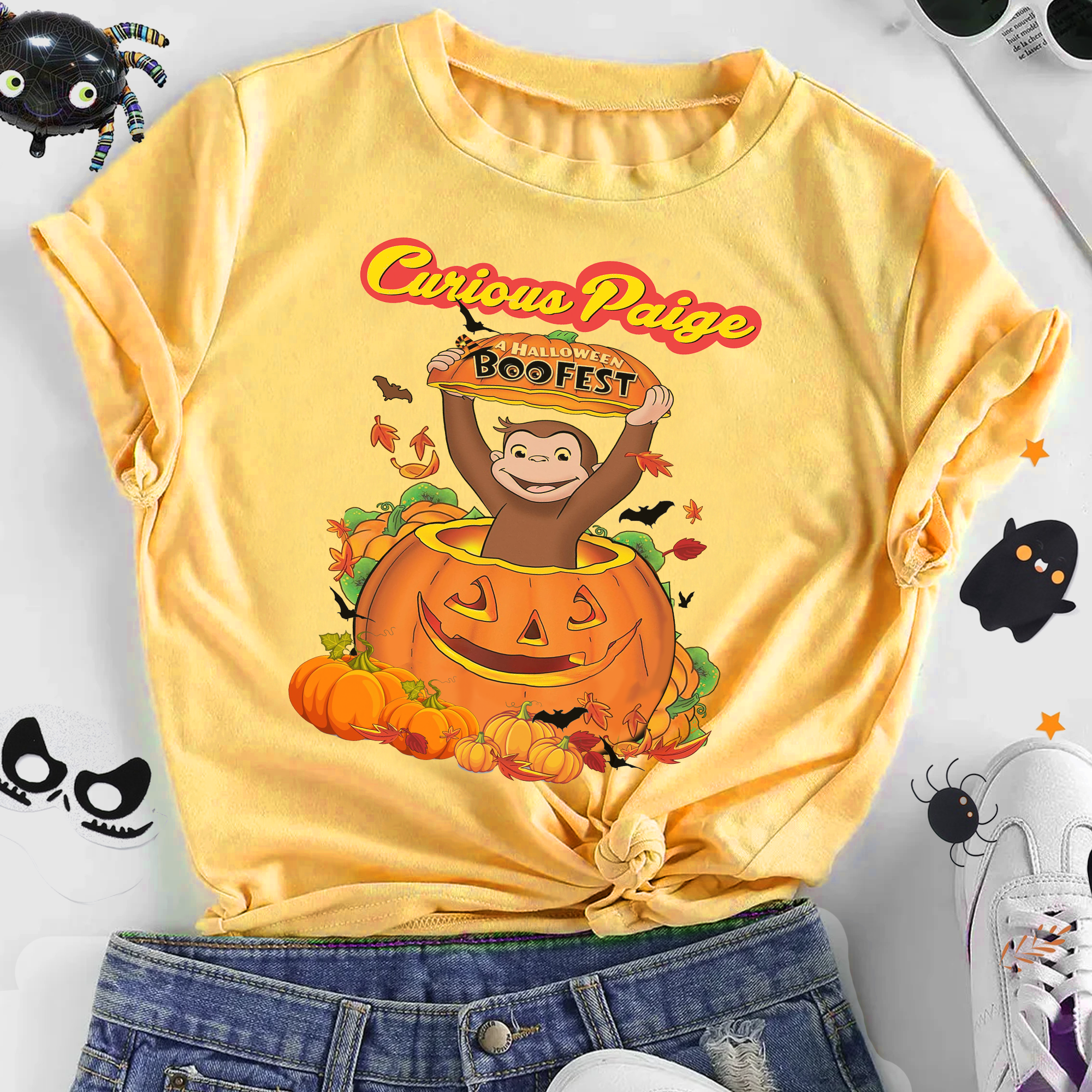 Curious George Shirt, Curious George Halloween Kids Shirt, Curious George Pumpkin Shirt, A Halloween Boofest Shirt,